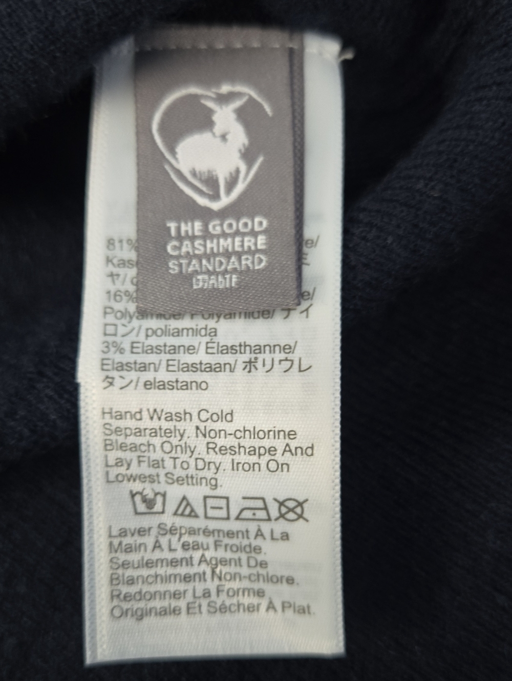 J CREW Featherweight cashmere-blend long-sleeve polo shirt In Navy Sz Medium - Picture 10 of 12